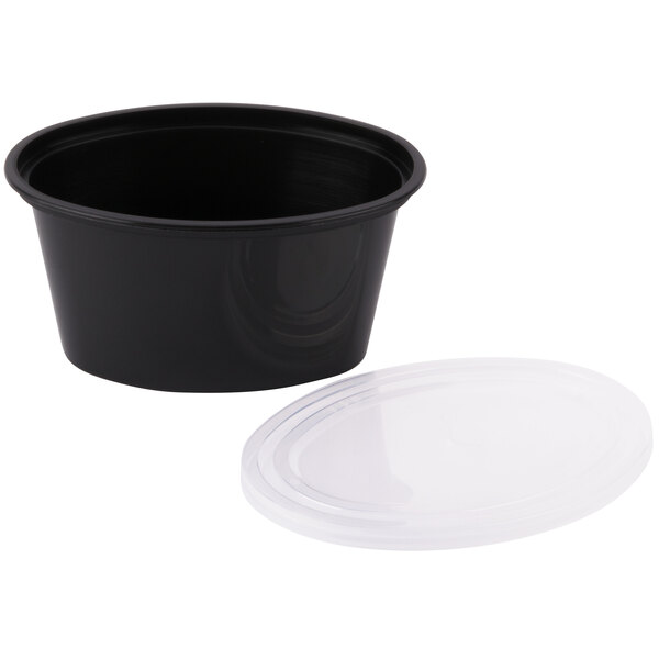 Newspring YE502B ELLIPSO 2 oz. Black Oval Souffle / Portion Cup with