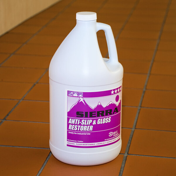 1 gallon / 128 oz. Sierra by Noble Chemical Anti-Slip & Gloss Restorer Floor Finish - 4/Case