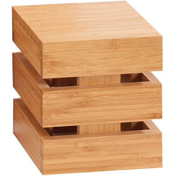 CalMil 1944660 Bamboo Square Crate Riser 6" x 6" x 6"