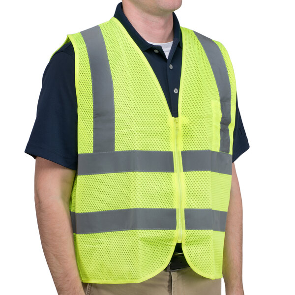 ANSI LIME CLASS 2  Bordered Reflective Tape/  High Visibility Safety Vest 