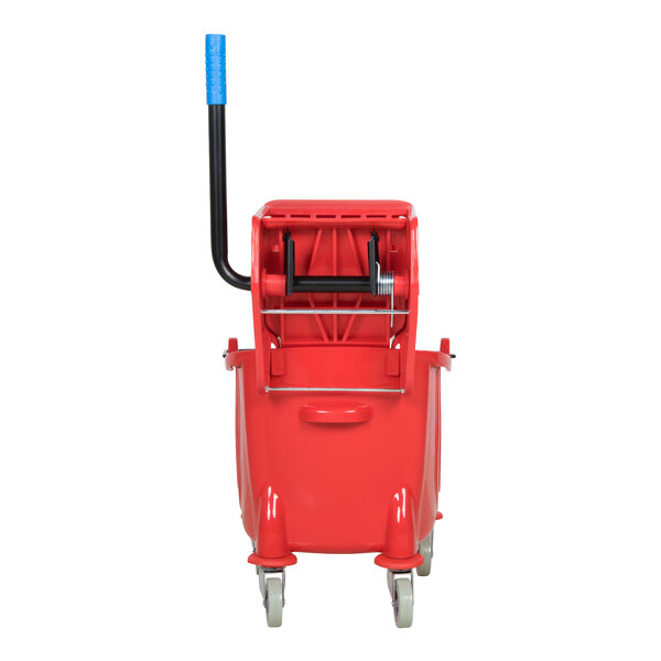 Lavex 26 Qt. Red Mop Bucket and Side Press Wringer Combo