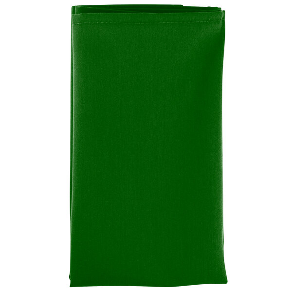 A folded green Intedge cloth napkin.