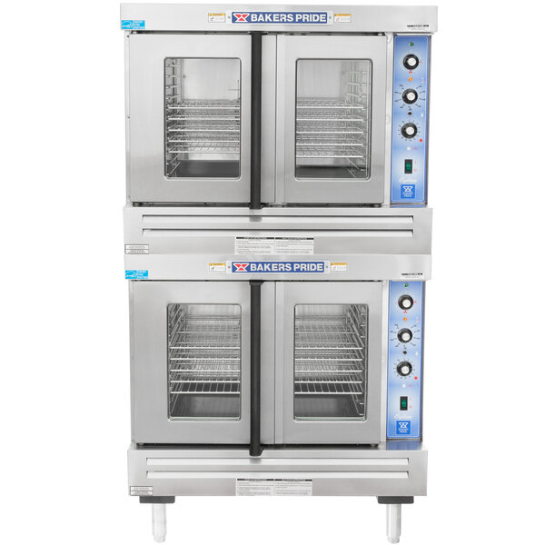 Bakers Pride GDCO-G2 Cyclone Series Natural Gas Double Deck Full Size Convection Oven - 120,000 BTU