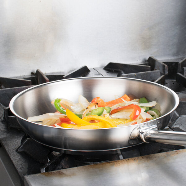 Vollrath 3811 Optio 11" Stainless Steel Fry Pan with Aluminum-Clad Bottom