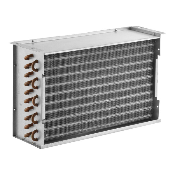 A metal condenser coil designed for use with select Avantco SS-2, SS-3, and GDC40 refrigeration models.