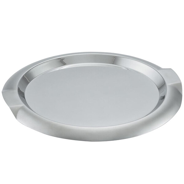 Vollrath 82097 Round Stainless Steel Serving Tray with Handles - 14"