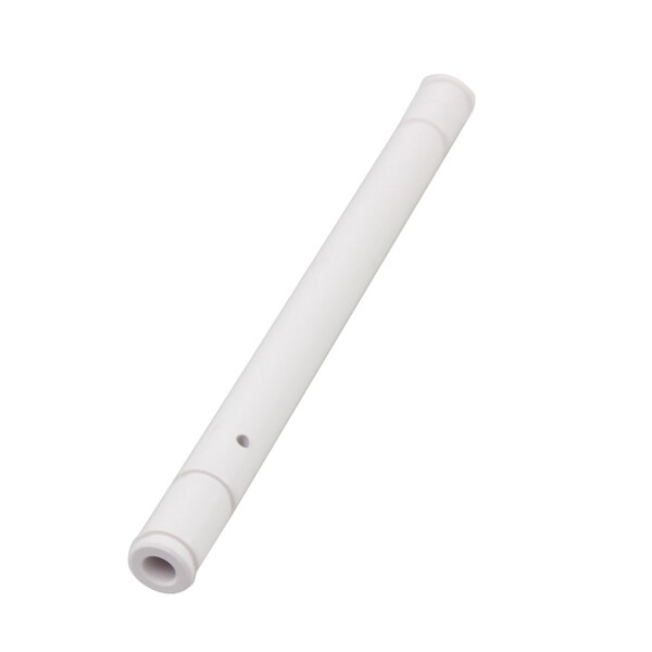 A white plastic Taylor Company feed tube with a hole in it.