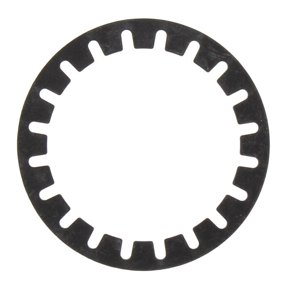 A black circular Bizerba spring with holes.