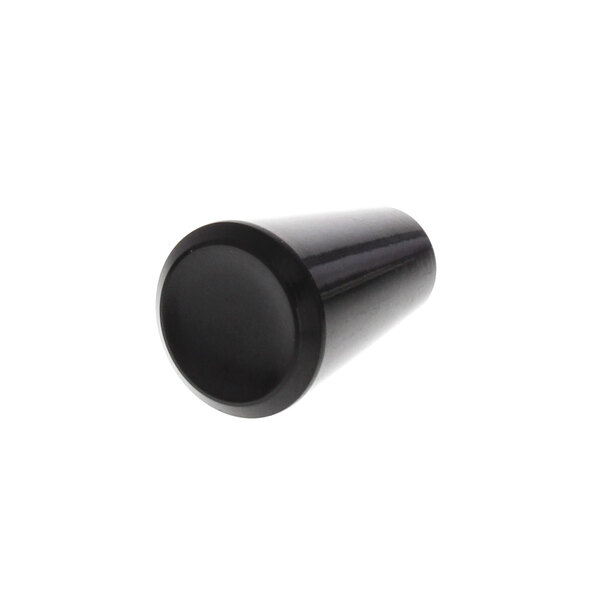 A black cylindrical knob on a white background.
