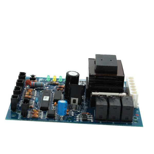 A rectangular black and grey Manitowoc Ice control board with various components.