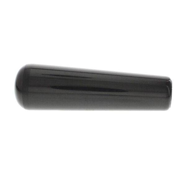 A close up of a black plastic Vulcan handle.