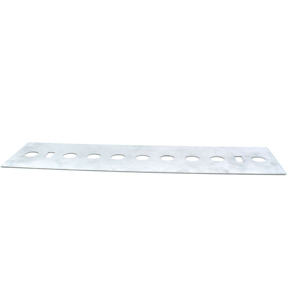 A white metal Vulcan ACB heat deflector plate with holes.