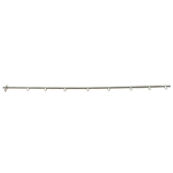A long metal rod with many holes.