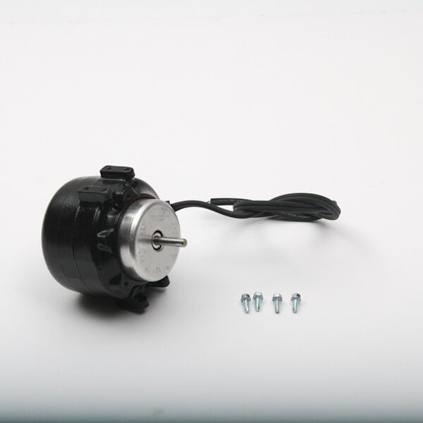 A small black Norlake Evap Fan Motor with a silver round metal cap and screws.