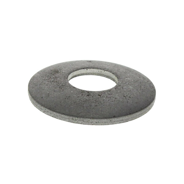 A round grey Hobart washer with a hole in it.