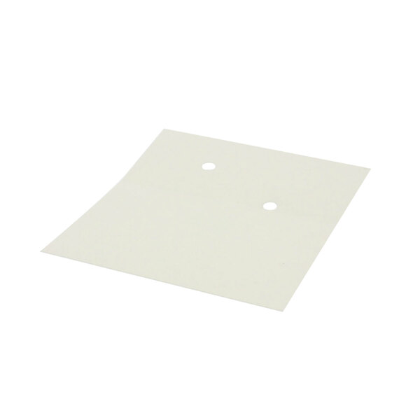 A white square insulator paper with two holes.