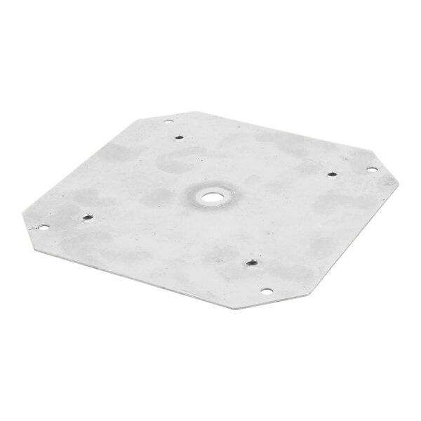 A white square Vulcan mounting plate with holes.