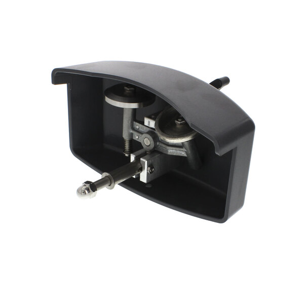 A black plastic Hobart Sharpener Assy with metal parts on a white background.