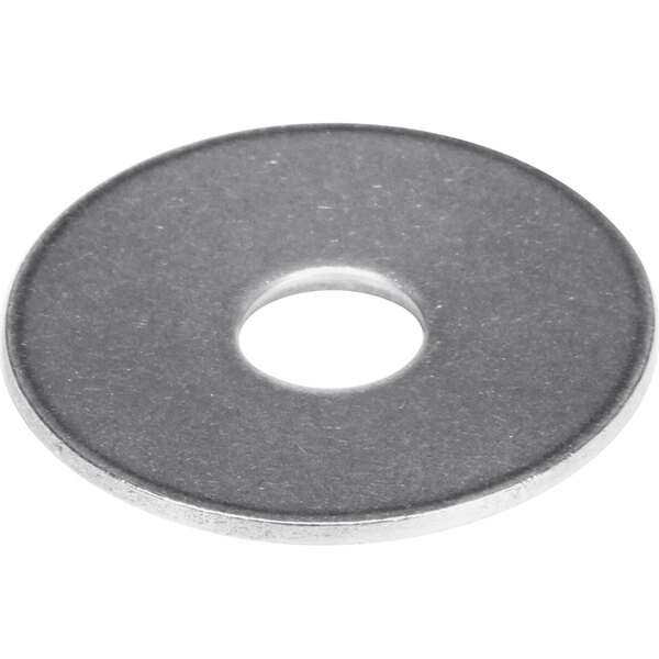 A close-up of a Champion Slide Washer, a round metal washer with a hole in the center.