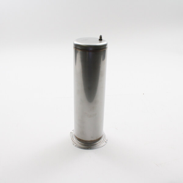 A silver stainless steel cylinder with a metal cap.