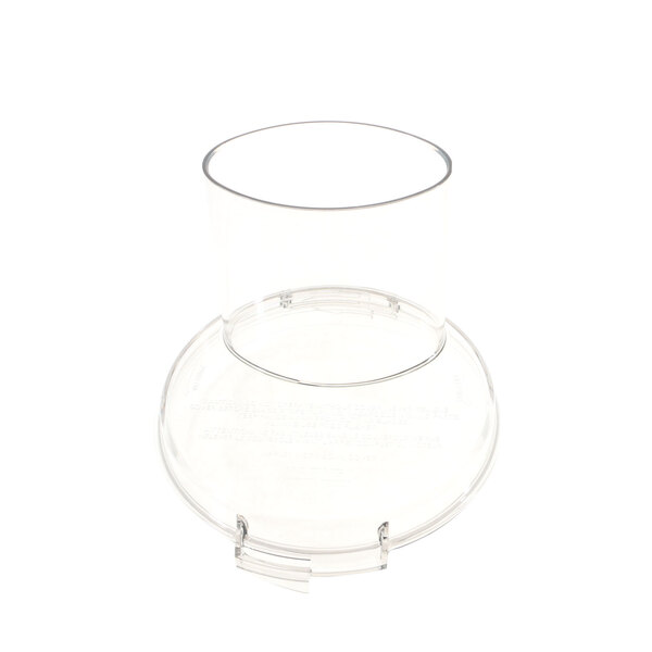 A clear glass bowl cover on a clear glass bowl.