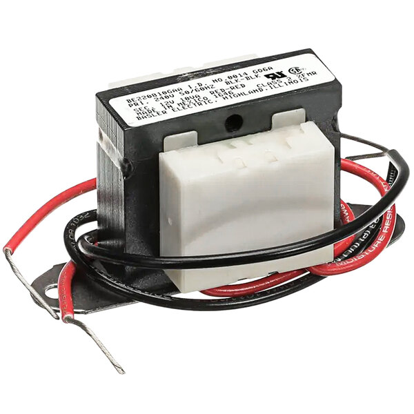 A Delfield 2195171 transformer with red and black wires.