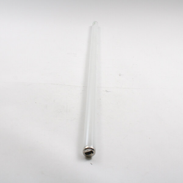 A white tube with a black end.