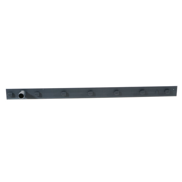 A long grey plastic strip with two holes.