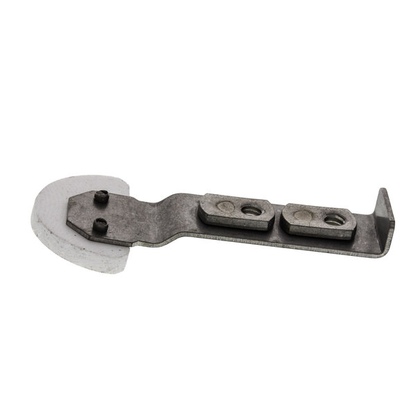 A Nieco Push Bar Tensioner with two holes and a white circle on it.