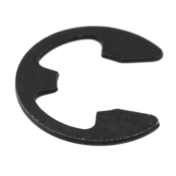 A black metal ring with a few curved edges.