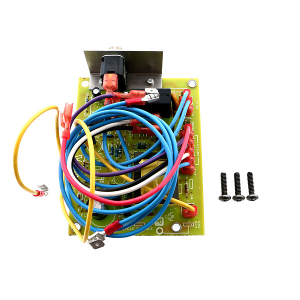 A white Blodgett 20346 controller circuit board with wires and screws.