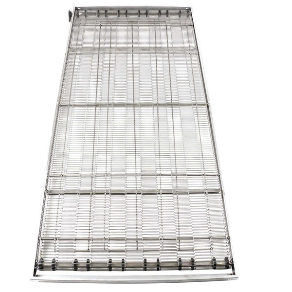 A metal grid for a Lincoln conveyor oven on a white background.