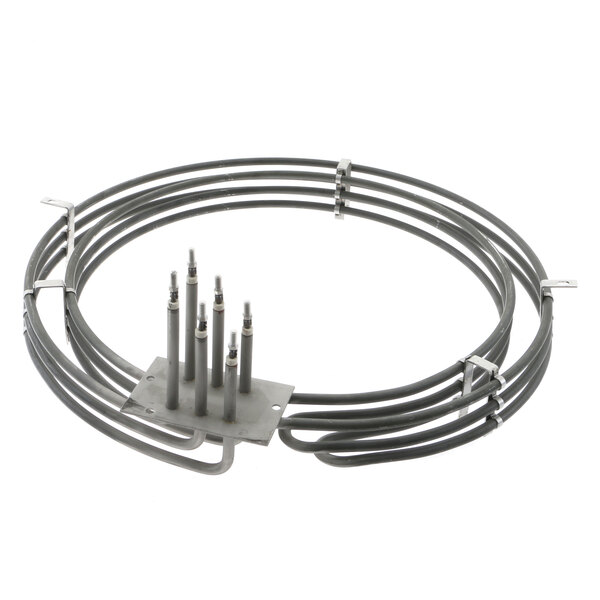A Blodgett heating element assembly with a metal coil and three attached wires.