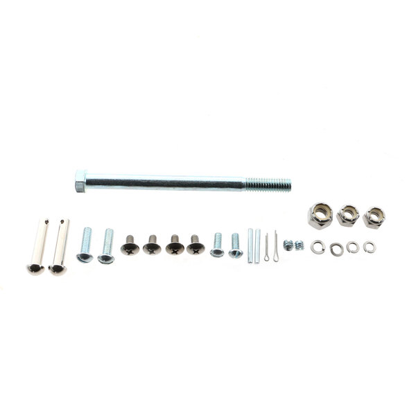 A set of Vollrath French fry cutter replacement parts including nuts, bolts and screws.