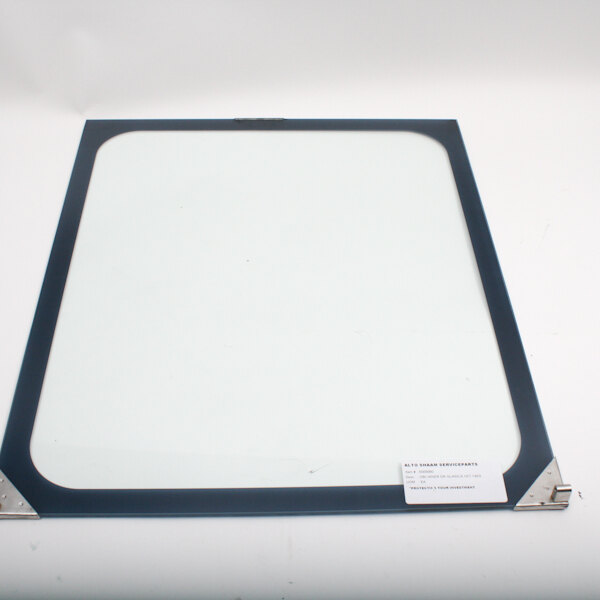 An Alto-Shaam Inner Door Glass Assy with a black square frame.