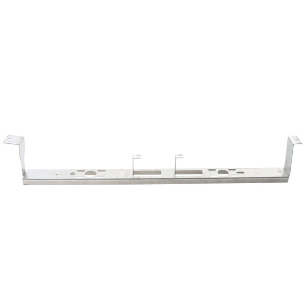 A white metal US Range open top burner rest with two metal brackets.