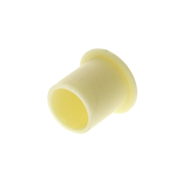 A close-up of a yellow plastic plug.