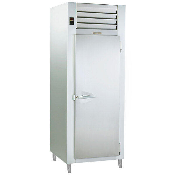 A Traulsen heated holding cabinet with a white door and handle.