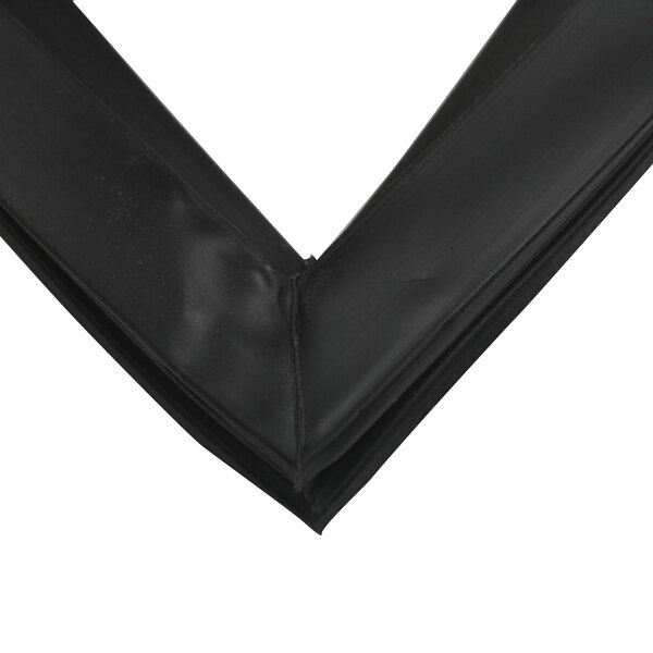 A black rubber door gasket with a black plastic frame and a black triangle in the corner.