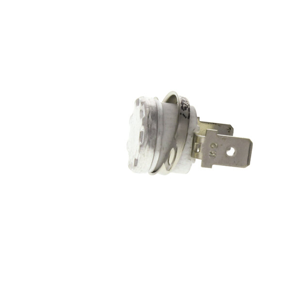 A close-up of a small white Legion Hi Limit switch with metal cover.