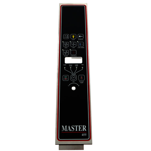 A black rectangular Garland master control panel with white text and buttons.