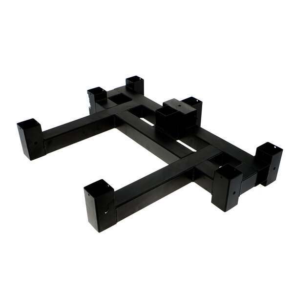 A black metal Middleby Marshall Lift Adapter shelf with four square holes.