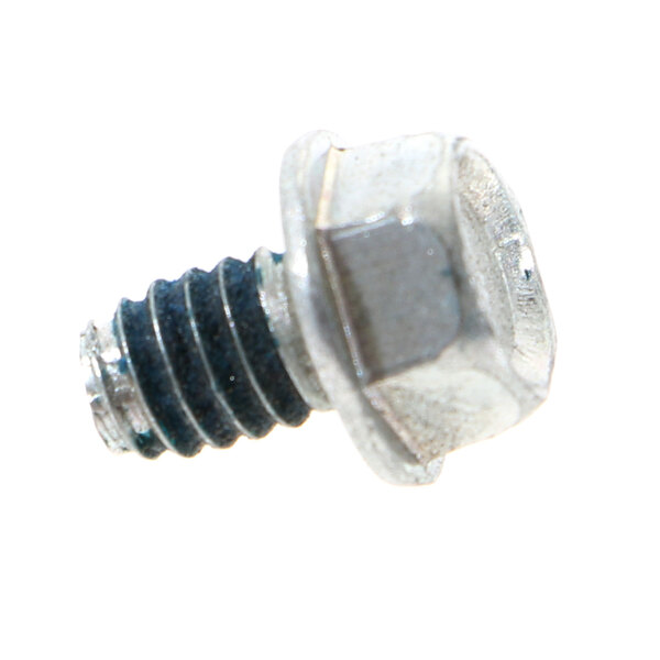 A close-up of a Manitowoc ice machine screw with a metal nut on the end.
