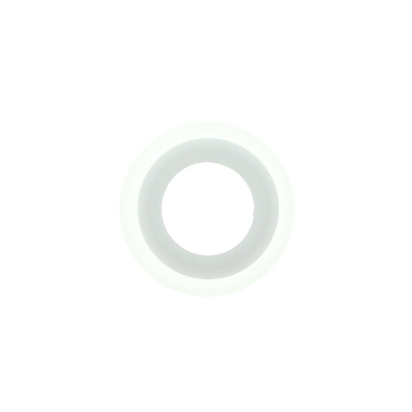 A white plastic circle with a hole in the middle.