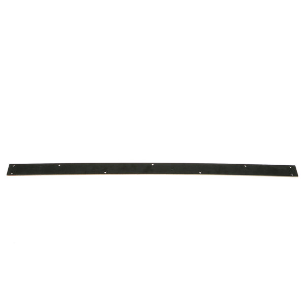A black rectangular metal bar with holes and a black band.