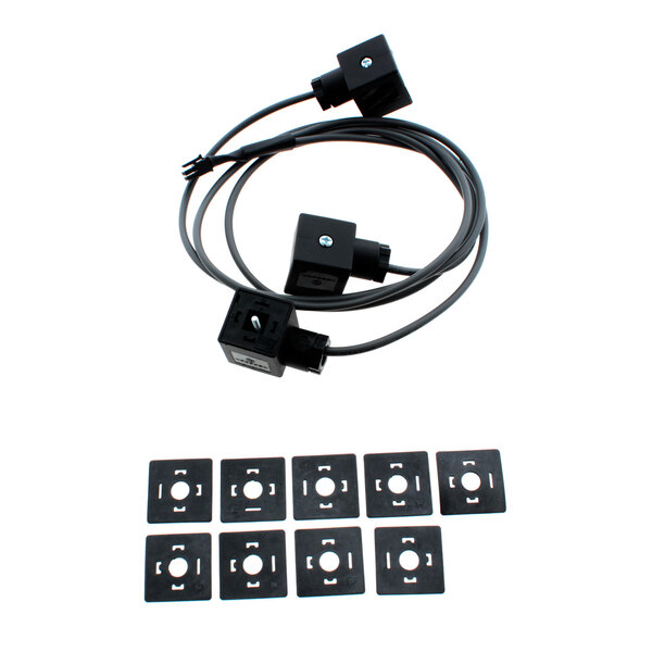 A black Antunes wiring harness with square connectors.