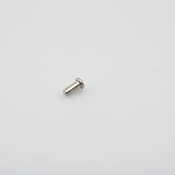 A silver Pitco pin on a white surface.