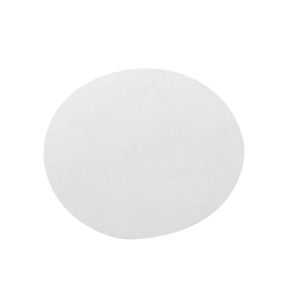 A white oval Univex paper divider with a white background.