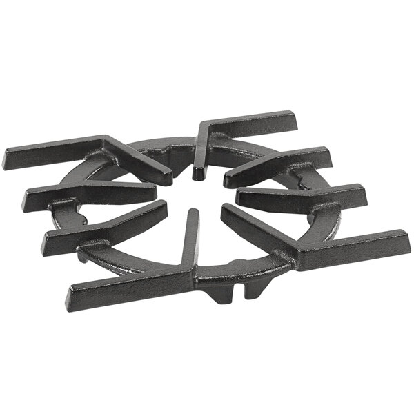 A black cast iron Jade range grate with four holes.