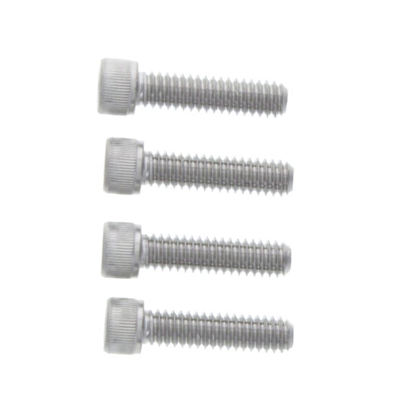 A close up of a group of Manitowoc Ice screws with a white cap.